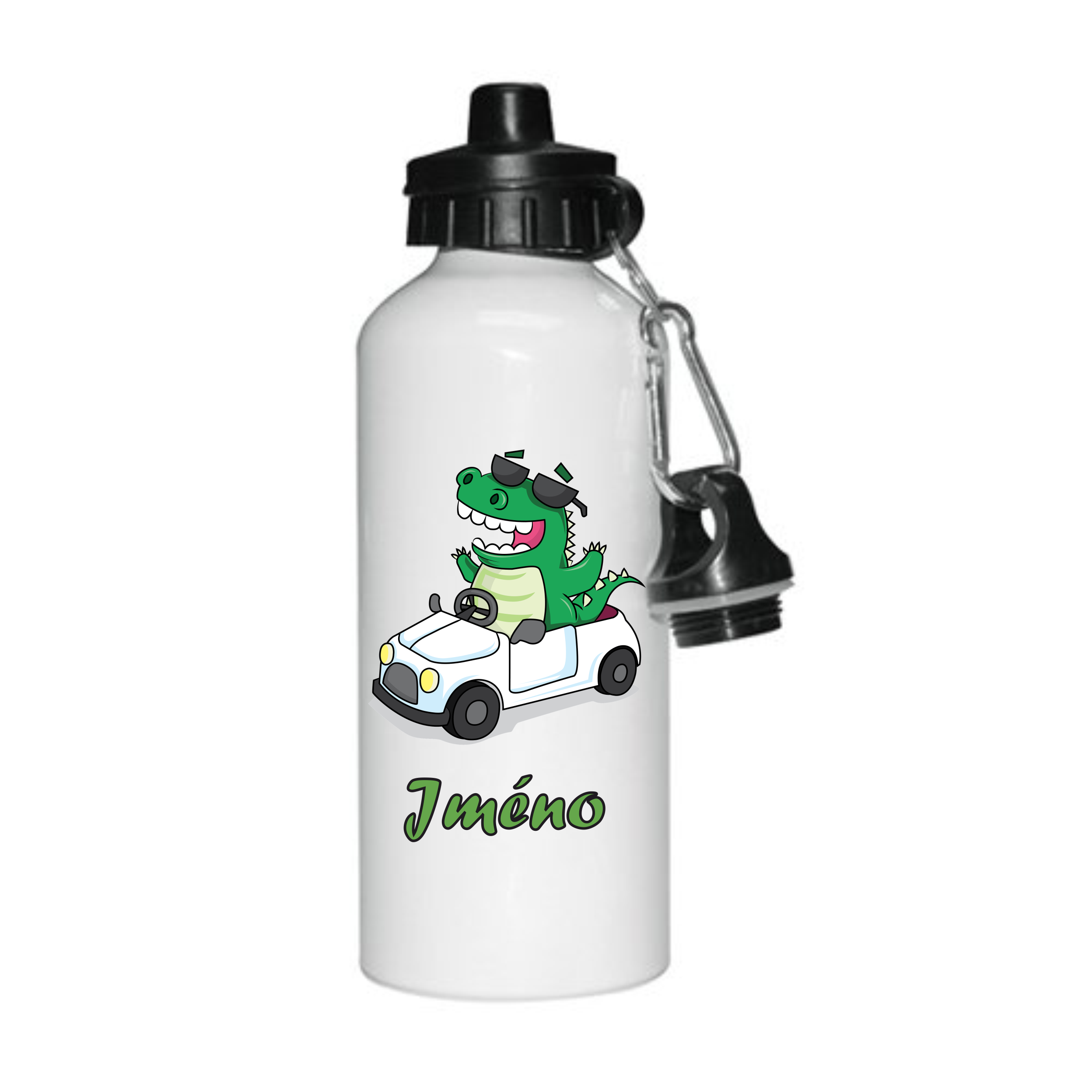 Láhev - dino v autě