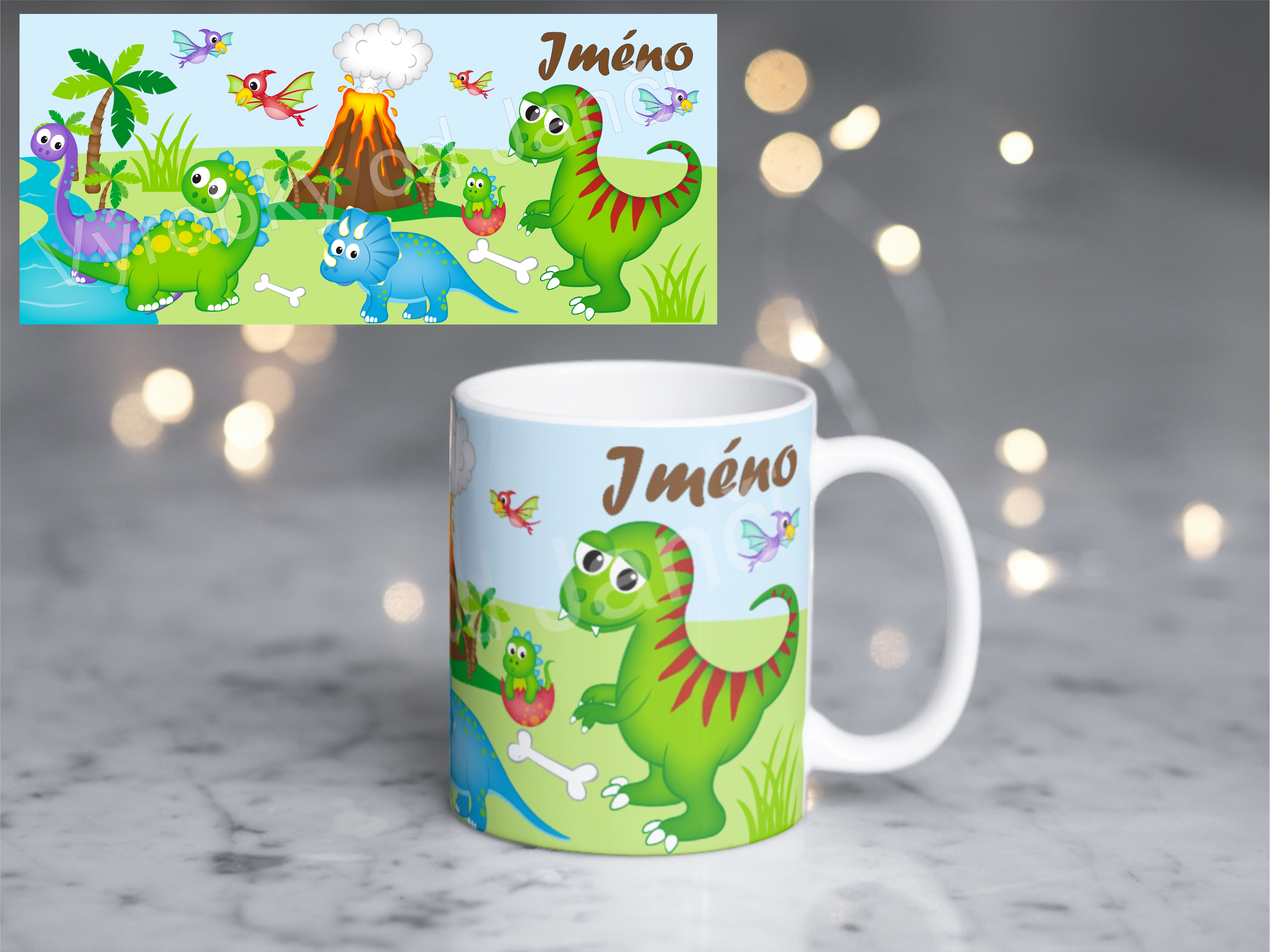 Keramický hrneček - dino