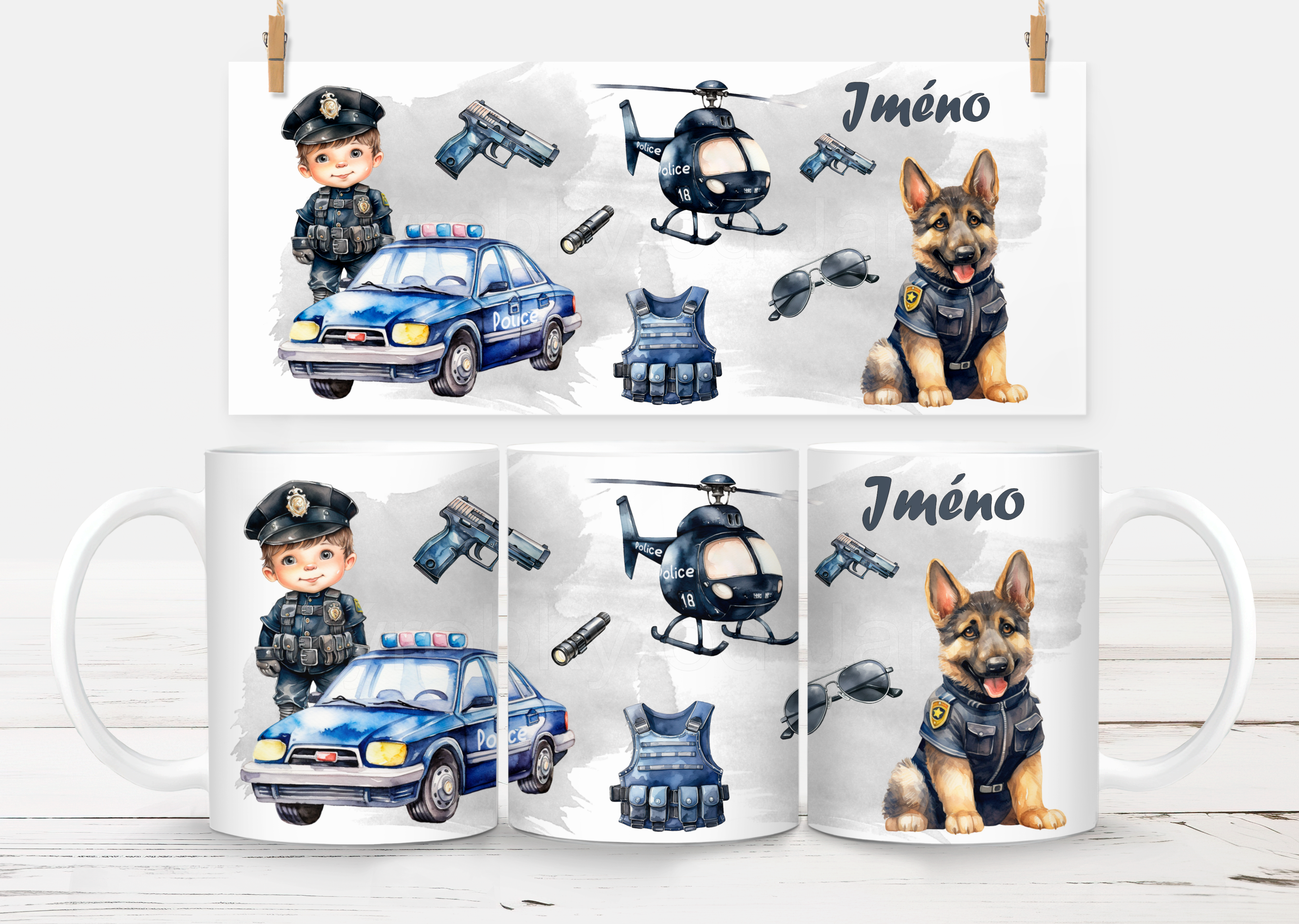 Keramický hrneček - policie