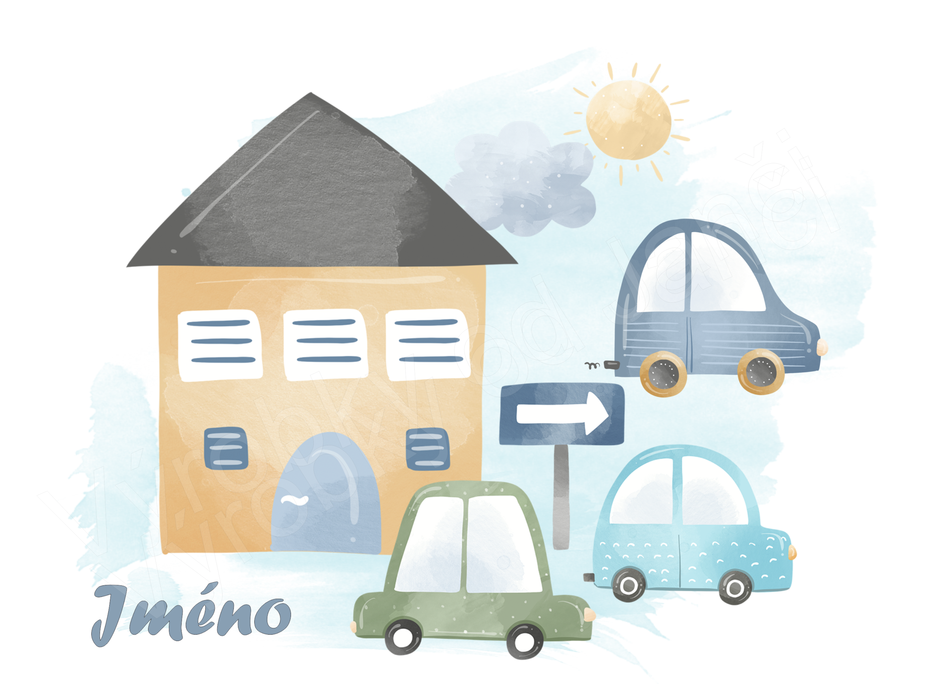 Láhev 750ml - autíčka