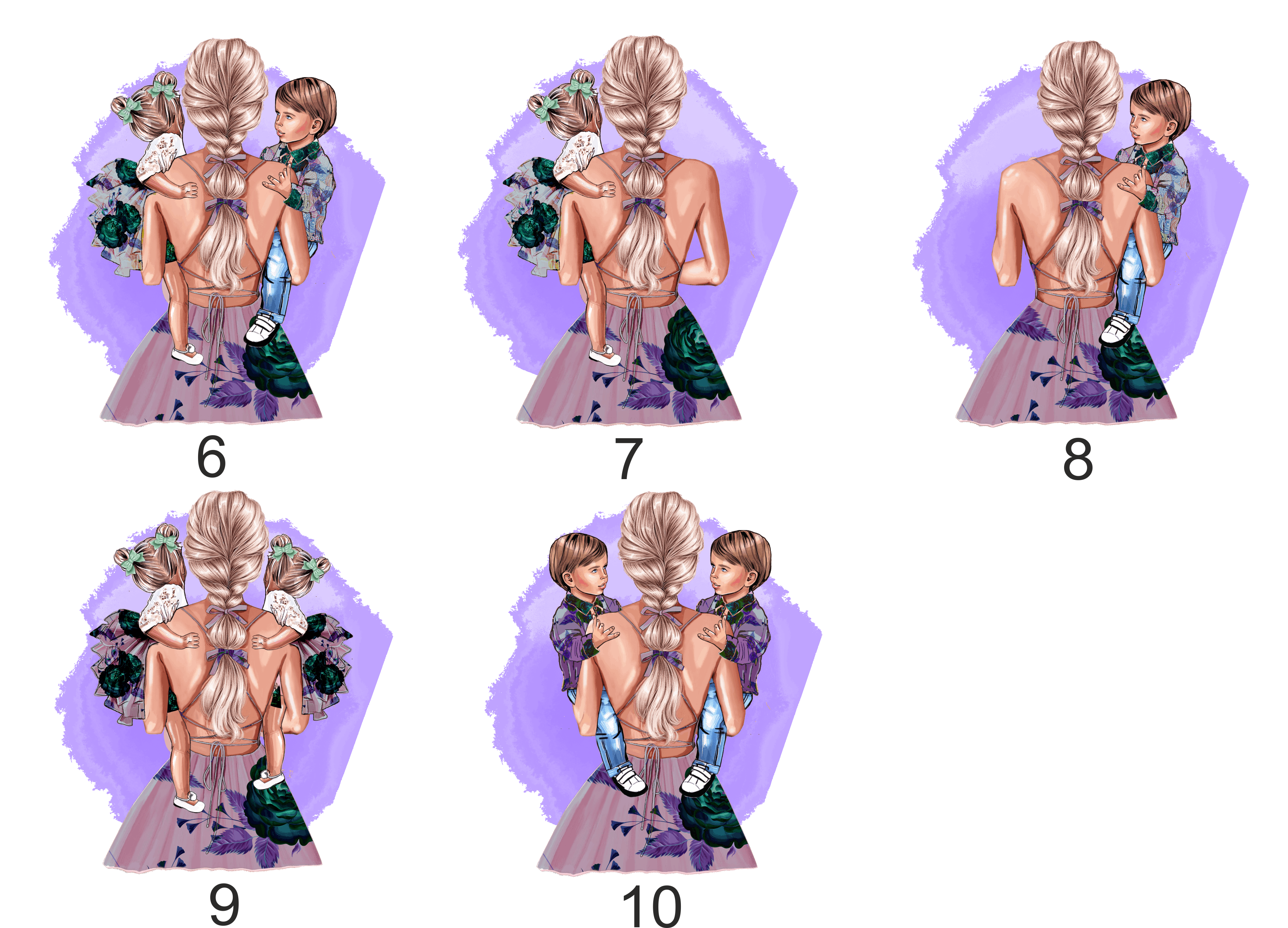 Taška přes rameno - máma a děti - mix