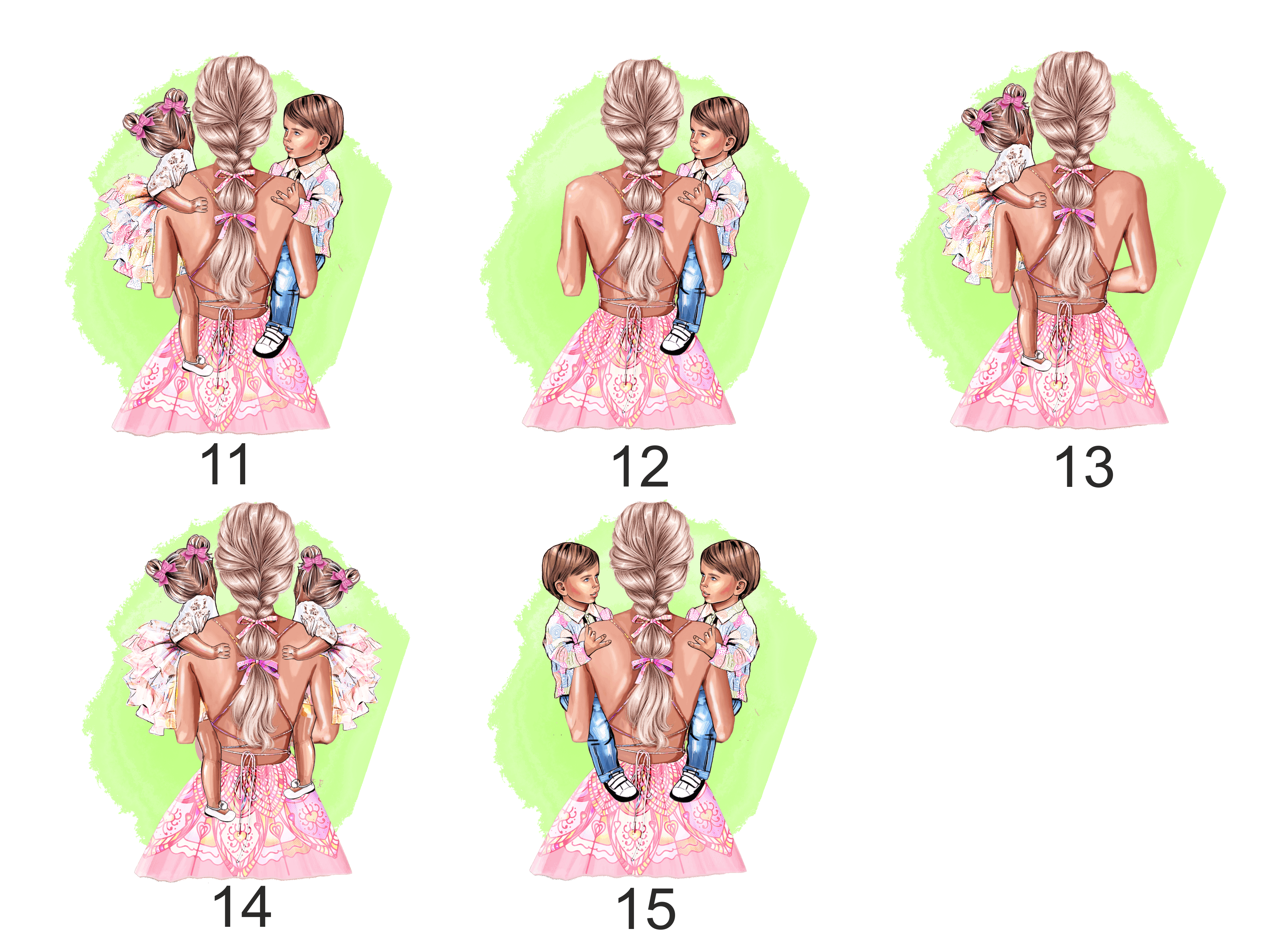 Taška přes rameno - máma a děti - mix