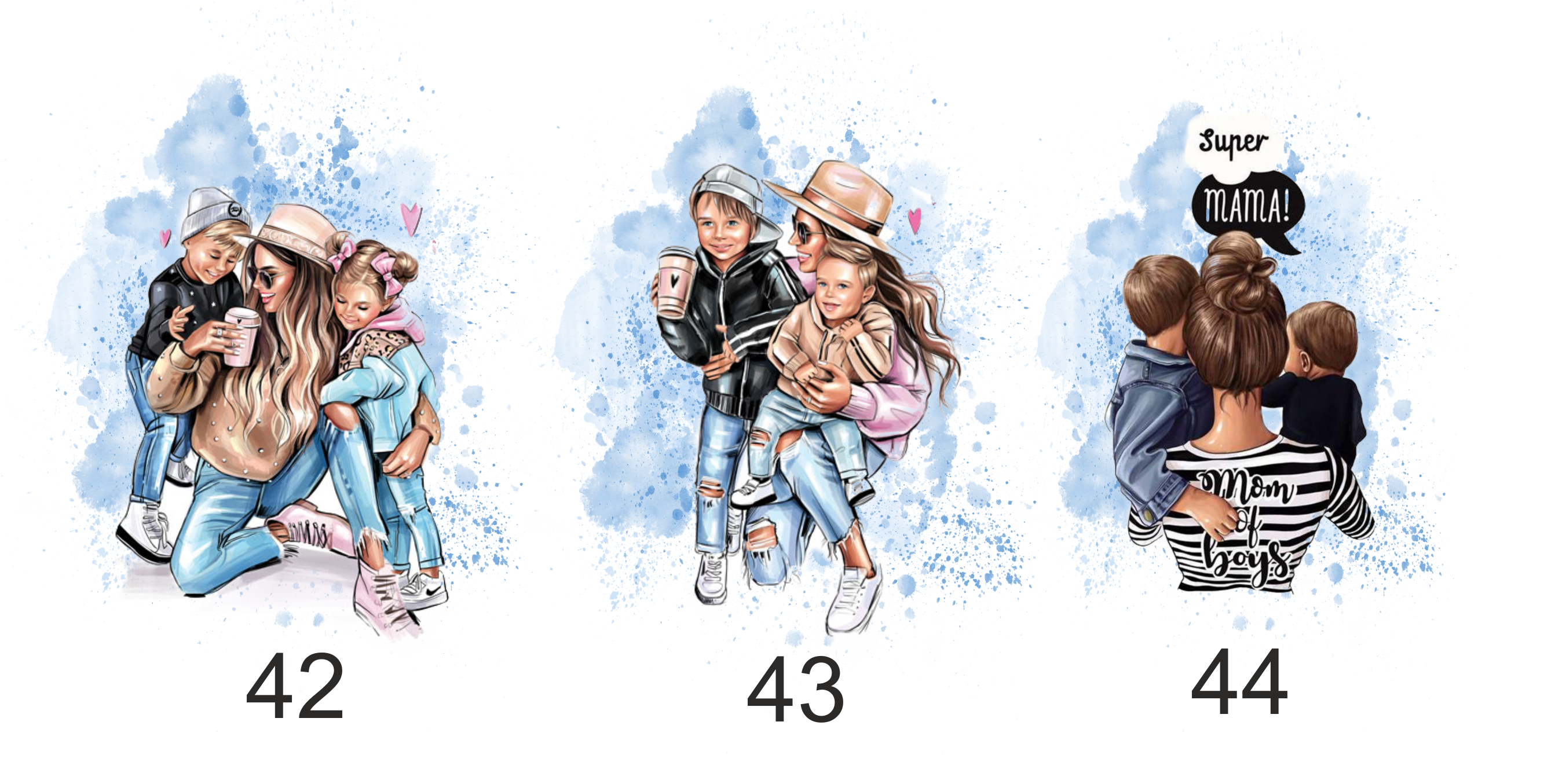 Taška přes rameno - máma a děti - mix 3