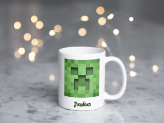 Plastový hrneček - minecraft creeper