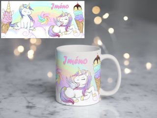 Plastový hrneček - unicorn celopotisk