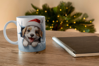 Plastový hrneček - vánoční - pejsek