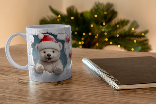 Plastový hrneček - vánoční - medvěd