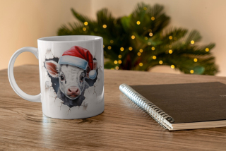 Plastový hrneček - vánoční - kráva