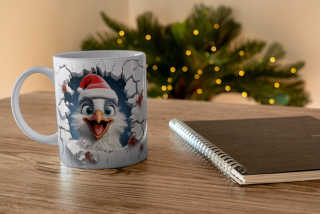 Keramický hrneček - vánoční - papoušek