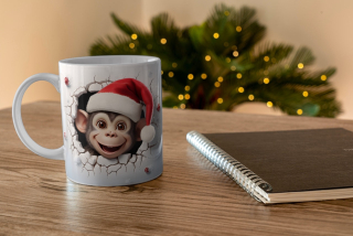 Keramický hrneček - vánoční - opice