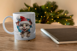 Keramický hrneček - vánoční - myš