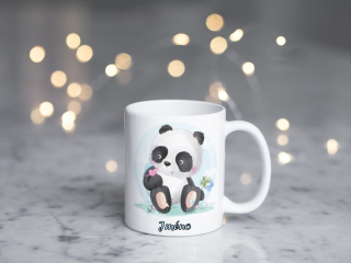 Plastový hrneček - panda motýl