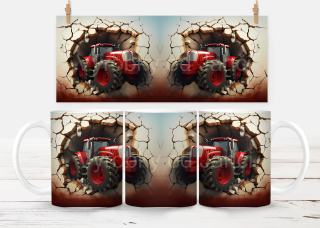 Plastový hrneček - traktor - 3D