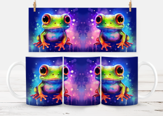 Keramický hrneček - zvířata - barevná žába