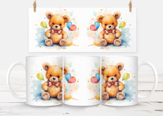 Keramický hrneček - zvířata - medvídek balónky