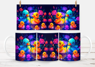 Plastový hrneček - zvířata - barevné kačenky