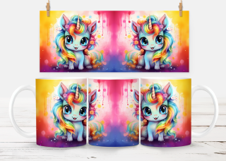 Plastový hrneček - zvířata - barevný unicorn