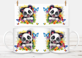 Plastový hrneček - zvířata - panda 3D