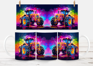 Plastový hrneček - barevný traktor