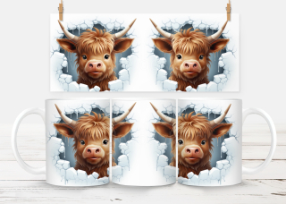 Plastový hrneček - zvířata - býk zeď