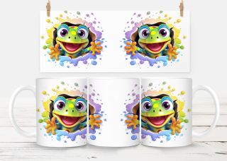 Plastový hrneček - zvířata - žába barevná