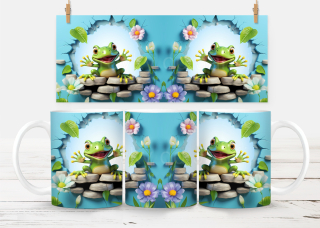 Plastový hrneček - zvířata - žába květiny