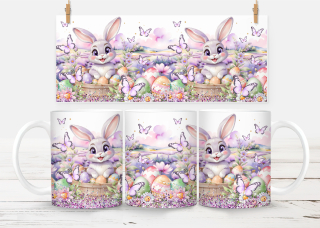 Keramický hrneček - zvířata - zajíček fialový