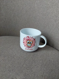 Plastový hrneček malý - sova růžová